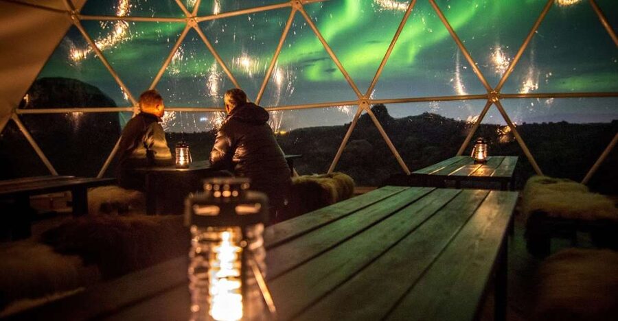 Aurora Basecamp: Northern Lights Nighttime Observation Tour - The welcome drink and aurora exhibition
