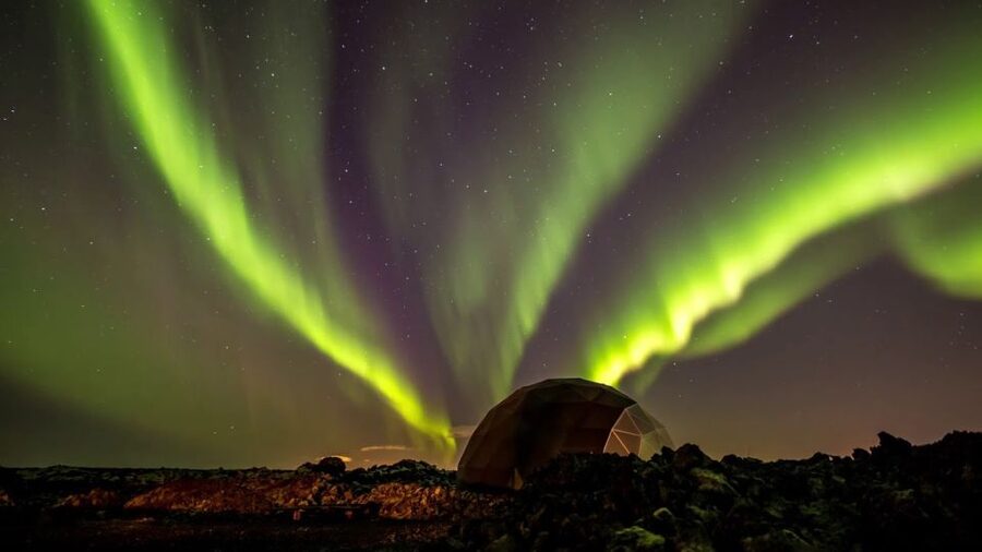 Aurora Basecamp: Northern Lights Nighttime Observation Tour - Arriving at the dome near Hafnarfjörður