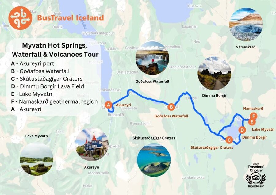 From Akureyri: Myvatn Lake, Craters, & Waterfall Tour - Goðafoss: a powerful opening stop