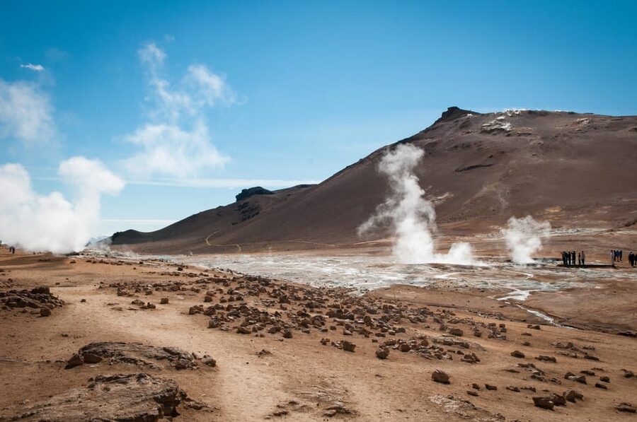 From Akureyri: Mývatn Lake & Goðafoss CruiseShip tour +Lunch - Hverir and the smell of the earth