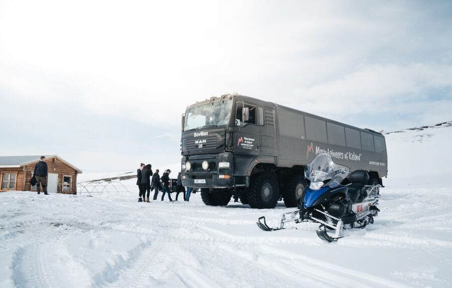 From Gullfoss: Langjökull Glacier Snowmobile Tour - Getting ready at Geldingafell Basecamp