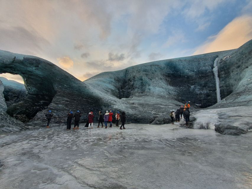 From Reykjavik 2-Day South Coast Tour with Blue Ice Cave - Entering a seasonal blue ice cave in Vatnajökull