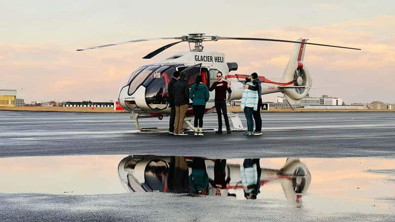 From Reykjavik: Fire And Ice Helicopter Tour with 2 Landings - Flying toward Þórisjökull Glacier