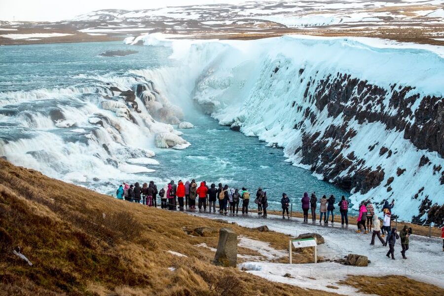 From Reykjavik: Golden Circle and Glacier Ice Cave Tour - Gullfoss, Iceland’s 32-meter waterfall
