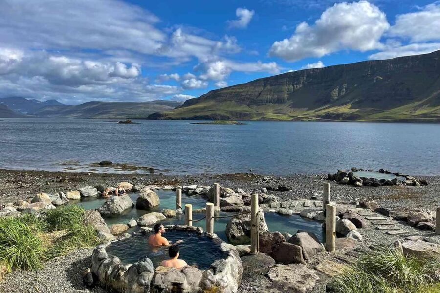 From Reykjavik: Hvammsvík Hot Spring with Transportation - Arriving at the coastal hot springs