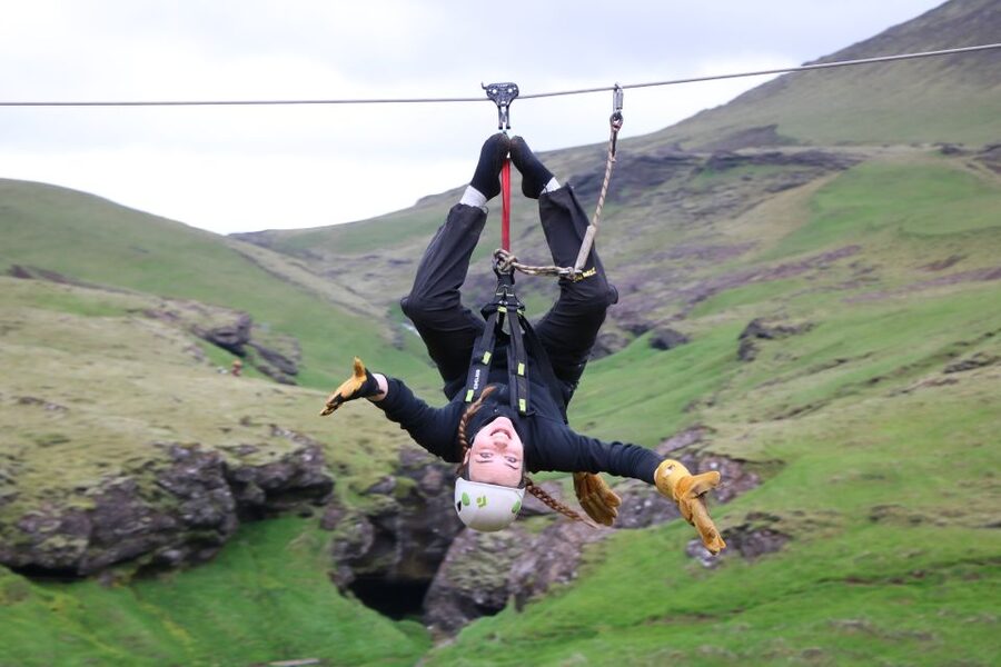 From Vík: Zipline and Hiking Adventure Tour - Big Rush above Hundafoss
