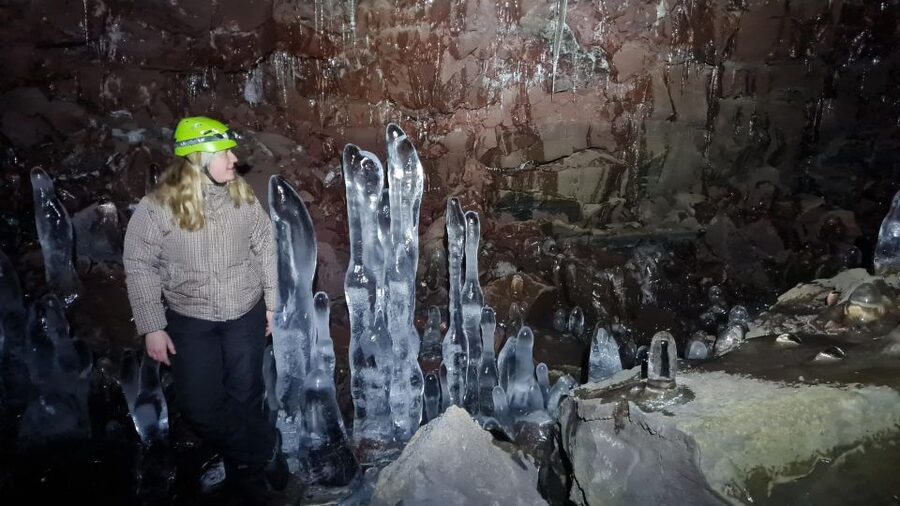 Geological Lava Tunnel Adventure - Arnarker Cave - The longer second section and its lava shapes