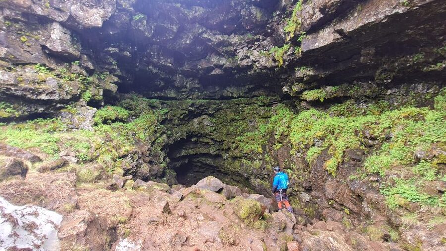 Geological Lava Tunnel Adventure - Arnarker Cave - Winter ice and the cave’s cold air
