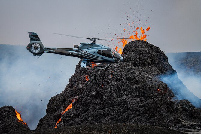 Helicopter Tour Over Iceland’s Reykjanes Volcano Eruption Site - Flying from Reykjavik toward Reykjanes