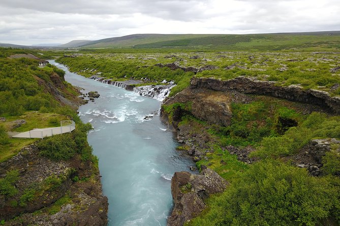 Highlights of Iceland / private guided super Jeep tour - Hraunfossar, water from beneath the lava