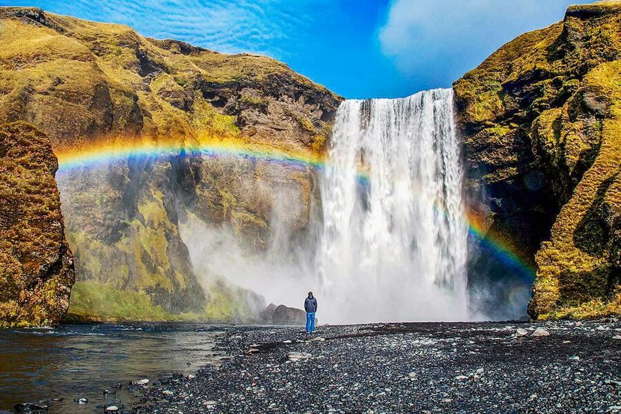 Iceland: Full-Day South Coast, Black Beach & Waterfalls Tour - Skógafoss: power, spray, and possible rainbows
