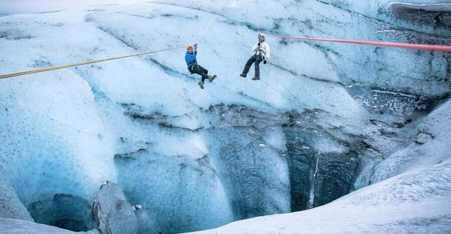 Iceland: Glacier Zip Line Tour with Hike or Ice Cave Visit - Getting ready for the glacier