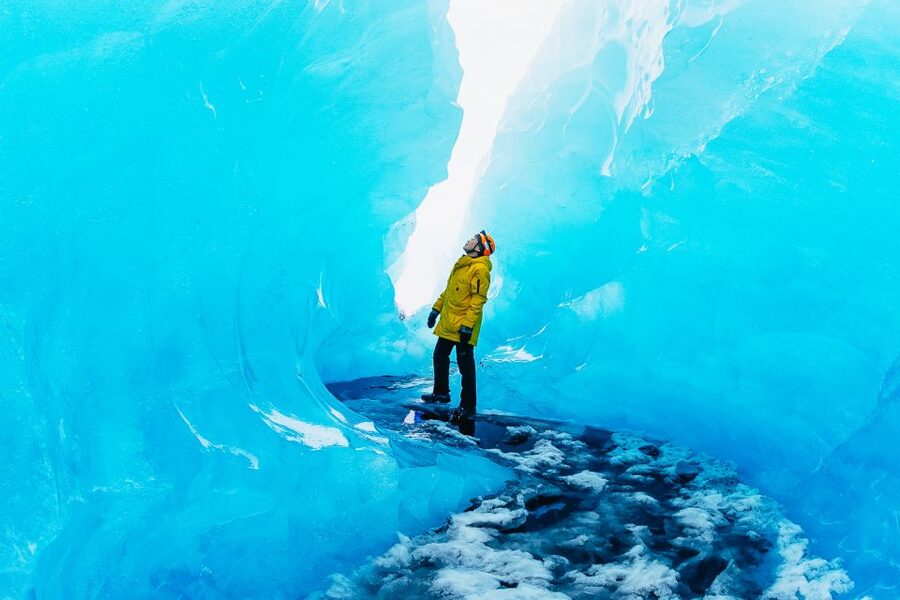 Jökulsárlón: Vatnajökull Ice Cave Guided Tour - What the blue ice looks like inside