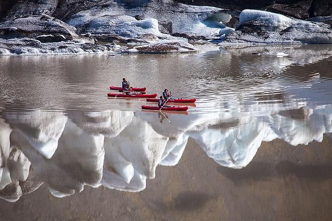 Kayaking on the Sólheimajökull Glacier Lagoon - The best part, a different view of the glacier