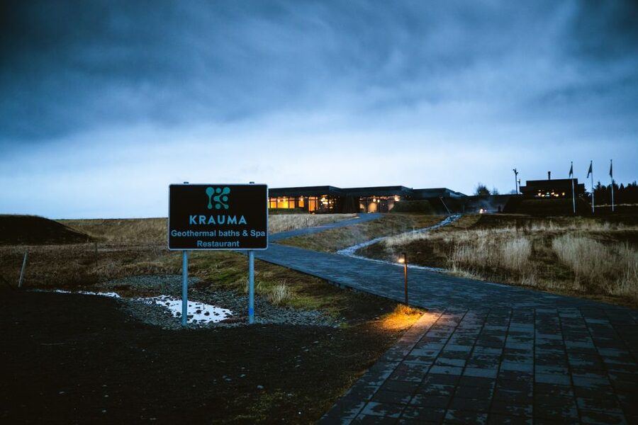 Krauma Geothermal Baths Entrance Ticket - A fireside relaxation room after the water
