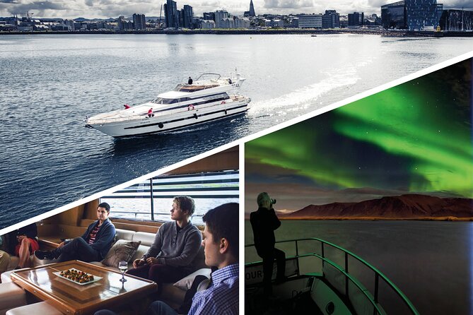 Northern Lights Yacht Cruise - Harpa, the coast, and Viðey Island from the water