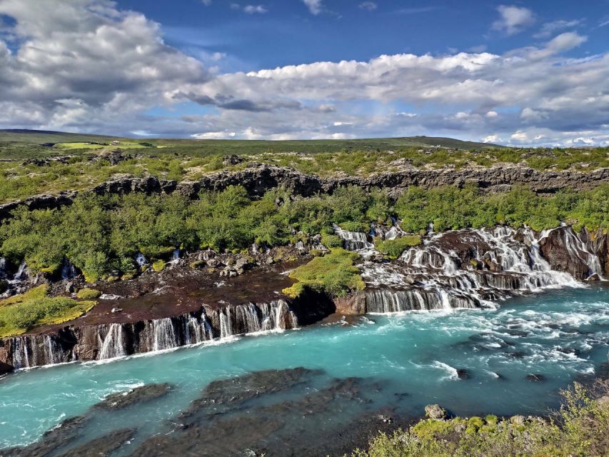 Reykjavik: Lava Cave, Hot Springs, and Waterfalls Tour - Glanni Waterfall and the first look at Borgarfjörður