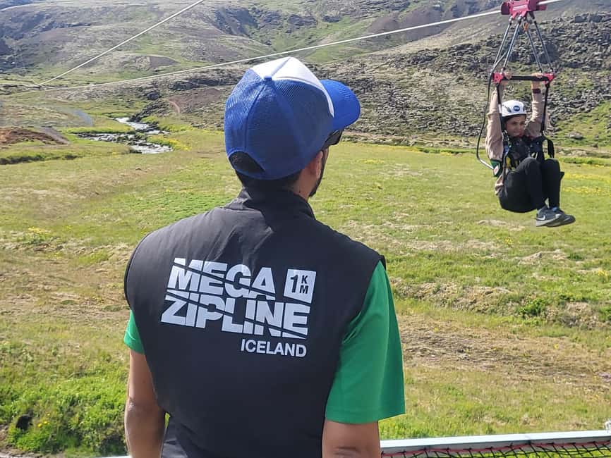 Reykjavik: Mega Zipline Adventure - The one-kilometer flight to Reykjadalur