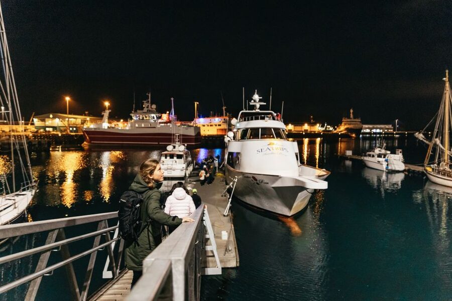 Reykjavik: Northern Lights Yacht Tour - Warming up inside with hot chocolate