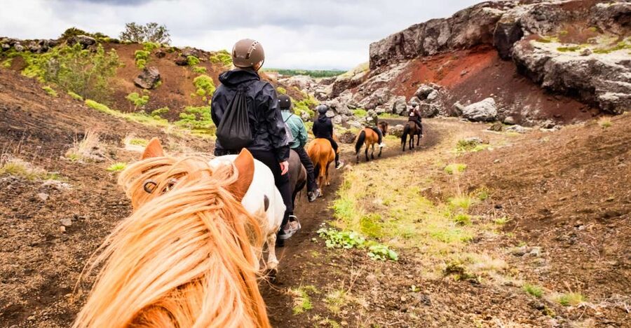 Reykjavik: Red Lava Horse Riding Tour - Red lava fields from the saddle