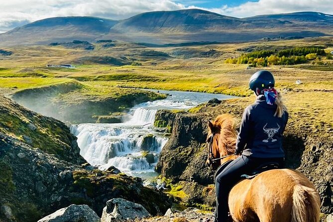 Short Riding Tour with Eye-Catching Photos at Waterfall - Riding Toward Reykjafoss