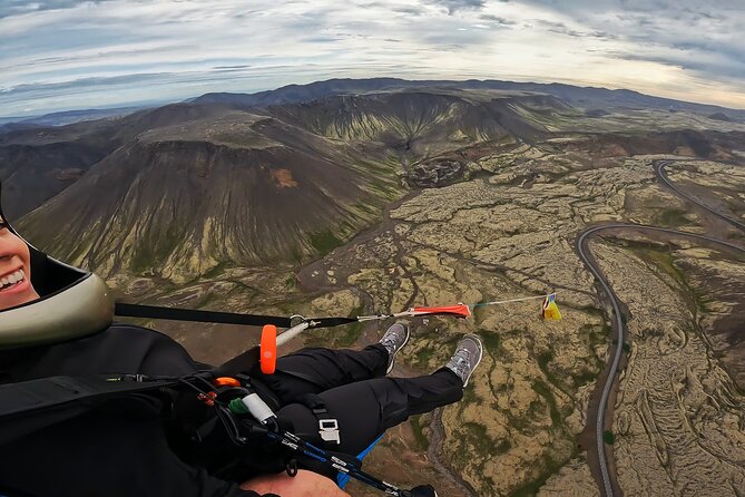 Tandem Paragliding over the Rugged Lava Fields at Blue Mountains - Taking off above Reykjanesfólkvangur