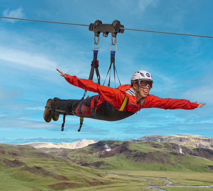 The Falcon : Superman ride with Mega Zipline Iceland - The 500-metre walk through Black Canyon