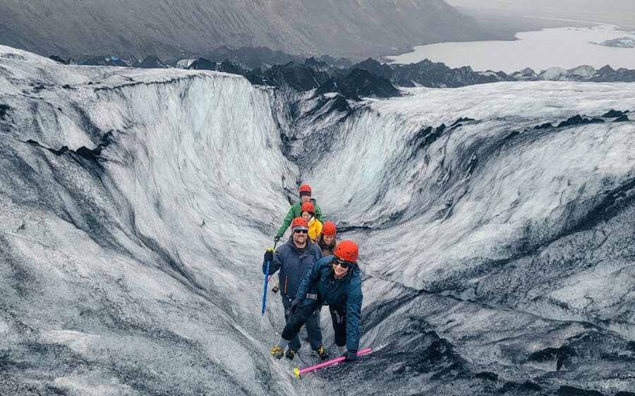 Vik: Guided Glacier Hike on Sólheimajökull - The route from the lagoon to the blue ice